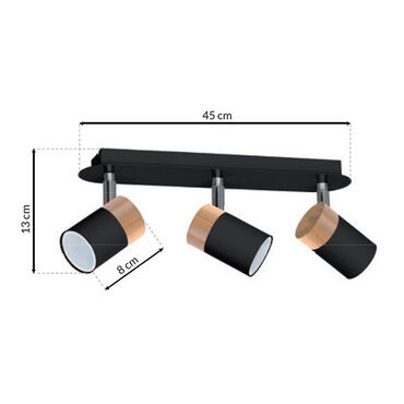Lampa sufitowa Milagro Joker 3 x GU10, czarna
