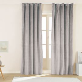 Zasłony na taśmie welwetowe 140 x 250 cm Smukee, 2 szt., szare