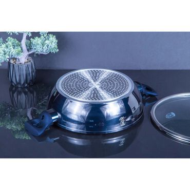 Płytki garnek z pokrywką BERLINGERHAUS AQUAMARINE, aluminiowy, 3,8 l