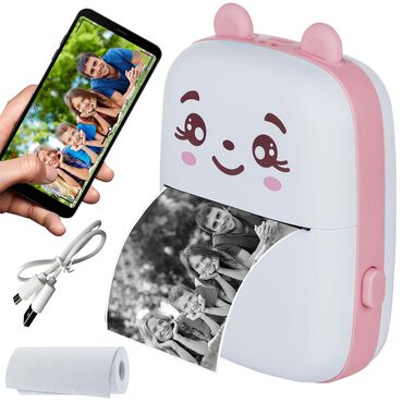 Mini drukarka termiczna Extralink, różowa, bluetooth