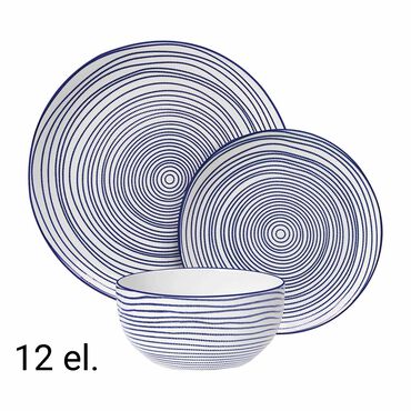 MG HOME_Zestaw obiadowy z porcelany na 4 osoby MG Home Marea, 12 elementów, biały_1