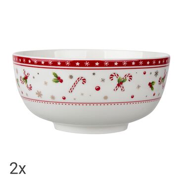 ALTOM DESIGN_Porcelanowy Zestaw 2 misek świątecznych choinka Altom Design, 400 ml_1
