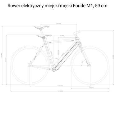Rower elektryczny miejski męski Foride M1, 59 cm, 28”, czarny matowy