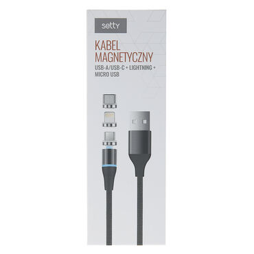 SETTY_Kabel magnetyczny 3w1, 2,5 A, czarny, 1 m_1