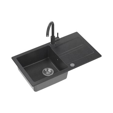 ROOT_Zlewozmywak granitowy jednokomorowy Root Chef & Basic Long, 770 x 440 x 175 mm, z baterią_1