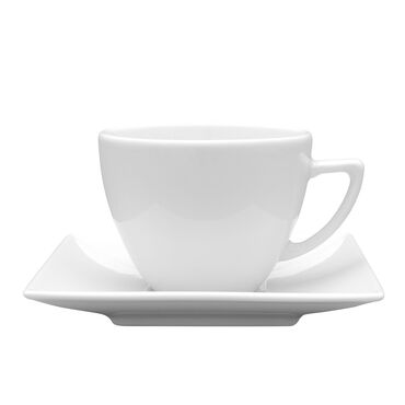 Zestaw obiadowo-kawowy z porcelany na 6 osób Lubiana Classic, 30 elementów, biały
