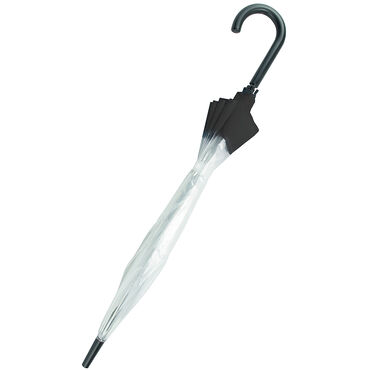 SEMI LINE_Parasol przezroczysty, 90 cm, czarna lamówka_2