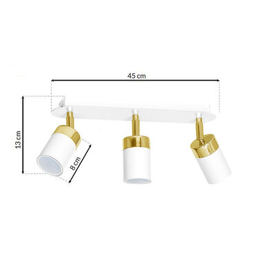 Lampa sufitowa Milagro Joker 3 x GU10, biało-złota
