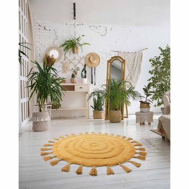 BALI_Dywan z frędzlami Multi-decor Bali, koło, 100 cm, żółty_4