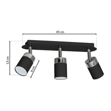 Lampa sufitowa Milagro Joker 3 x GU10, czarny chrom