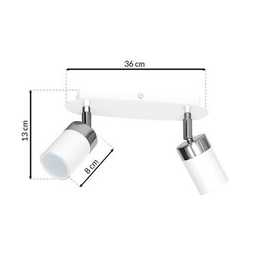Lampa sufitowa Milagro Joker 2 x GU10, biały chrom