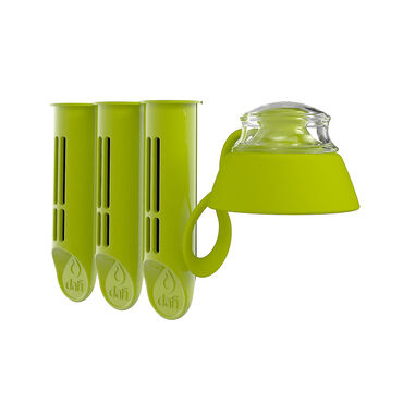 zestaw 3 filtrów do butelki Dafi Soft, zielone + zakrętka