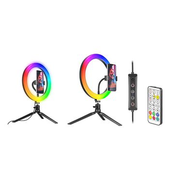 Lampa pierścieniowa Tracer RGB Ring 26 cm, ze statywem