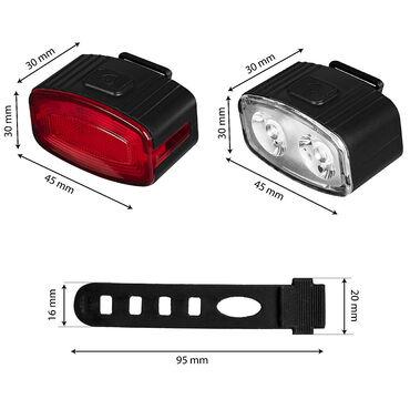 Lampka rowerowa przednia i tylna Vayox VA0155, 200 lm, akumulatorowa