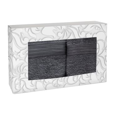 Komplet ręczników 50 x 90 cm + 70 x 140 cm Linteo, 2 szt., stalowe_1