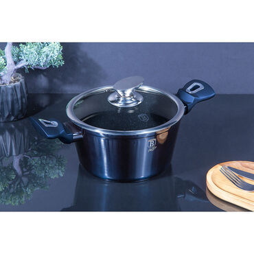 Garnek ze szklaną pokrywką BERLINGERHAUS AQUAMARINE, aluminiowy, 4,1 L