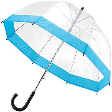 SEMI LINE_Parasol przezroczysty, 90 cm, niebieska lamówka_1