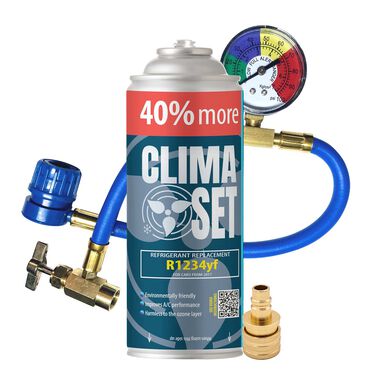 CLIMASET_Gaz do klimatyzacji ClimaSet R1234yf 470 g, z przewodem z manometrem i adapterem R1234yf_1