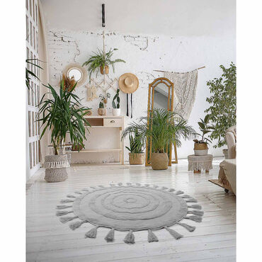 Dywan z frędzlami Multi-decor Bali, koło, 100 cm, szary