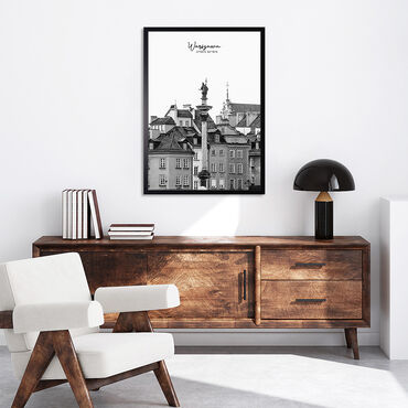 Obraz w ramie, 50 x 70 cm, czarno-biała, Warszawa_6