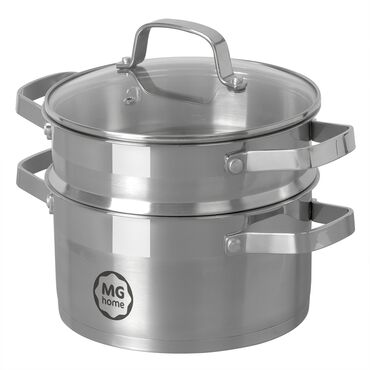 MG HOME_Garnek z wkładką na parę PROFESSIONAL , 20 cm, srebrny, 3,6 l_1