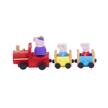 PEPPA_Zestaw drewniany pociąg z figurką Peppa, podstawka Drop & Play_4