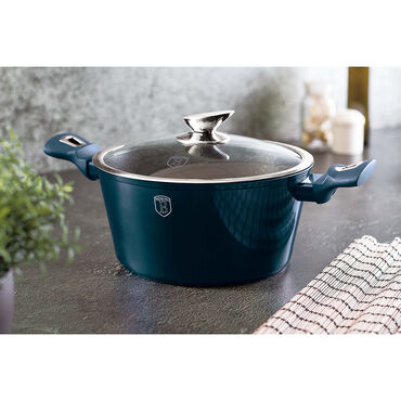 Garnek ze szklaną pokrywką BERLINGERHAUS AQUAMARINE, aluminiowy, 4,1 L