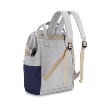 Plecak miejski Himawari, 19 l, z USB, szaro-granatowy
