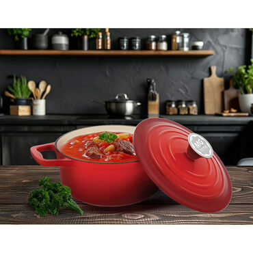 Garnek żeliwny MG Home Infinito, 4,8 l, czerwony
