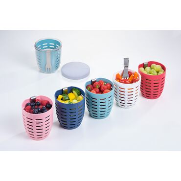 Pojemnik na owoce i warzywa, MEPAL, ELLIPSE, 600 ml + widelczyk, zielony