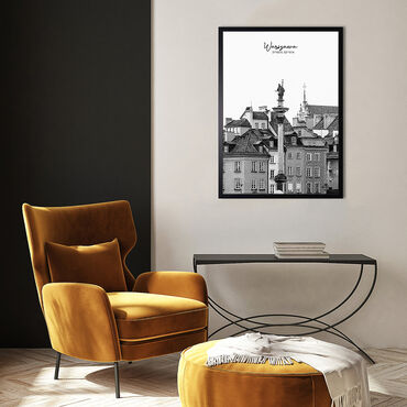 Obraz w ramie, 50 x 70 cm, czarno-biała, Warszawa_5