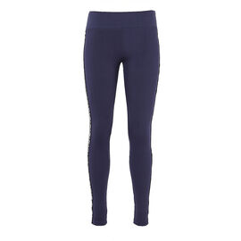 Legginsy damskie, niebieskie z lampasem Love, L/XL, z wysokim stanem