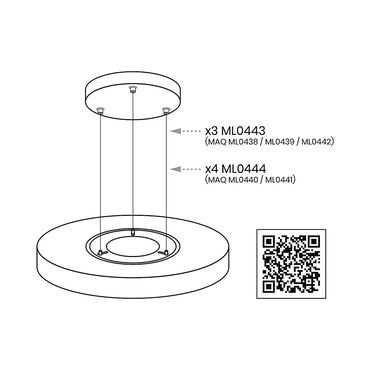 Plafon sufitowy Led Milagro Maq 3CCT, 40 W, czarny