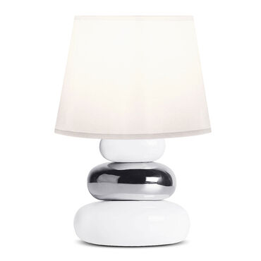 KONSIMO_Lampa nocna Salu, 18 cm, kamyki, biała_2