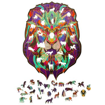 Puzzle drewniane konturowe lew, 250 elementów_1