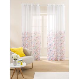 Firany na przelotkach 137 x 250 cm Smukee Home, 2 szt., z nadrukiem, kwiaty
