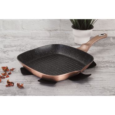 Patelnia grillowa 28 cm, BerlingerHaus Rose Gold, nieprzywierająca