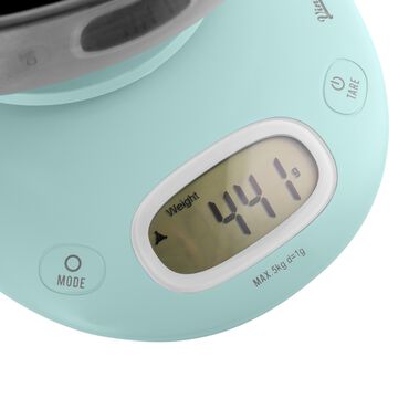 Waga kuchenna retro Vintage Cuisine, z miską, miętowa