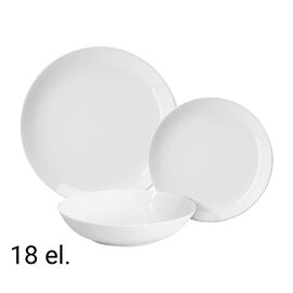 Zestaw obiadowy z porcelany na 6 osób MG Home Classic, 18 elementów, biały