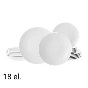 LUBIANA_Zestaw obiadowy z porcelany na 6 osób Lubiana Modern, 18 elementów, biały_1
