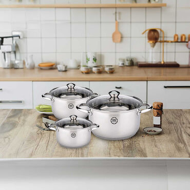 Zestaw garnków MG Home Lauro, 6 elementów, stal nierdzewna