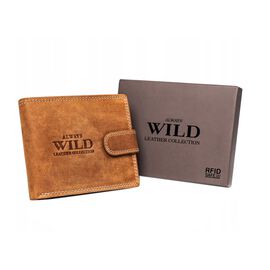 Skórzany portfel męski Always Wild, 10 x 12 x 2,5 cm