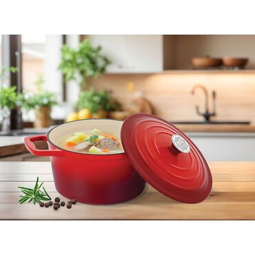 Garnek żeliwny MG Home Infinito, 4 l, czerwony