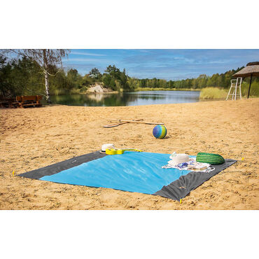 Mata plażowa Tracer XXL, 200 x 210 cm, czarno-niebieska