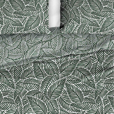 Pościel flanelowa 160 x 200 cm Smukee Home, zielone liście