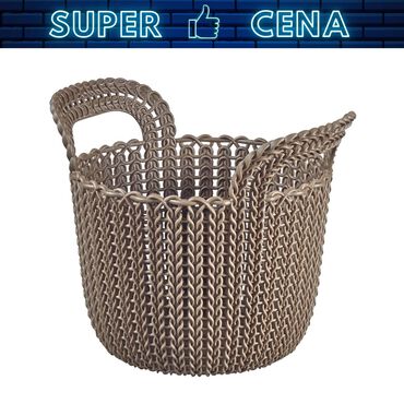 CURVER_Kosz okrągły KNIT, brązowoszary, XS_1