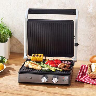 HOFFEN_Grill elektryczny, 2000 W, czarno-srebrny_3