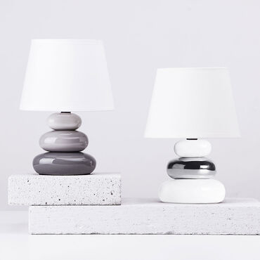 KONSIMO_Lampa nocna Salu, 18 cm, kamyki, biała_6