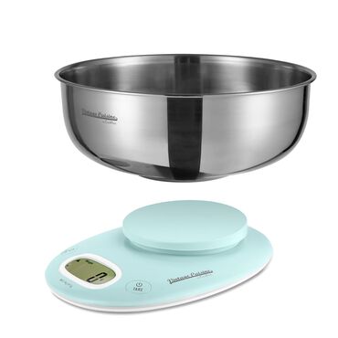 Waga kuchenna retro Vintage Cuisine, z miską, miętowa