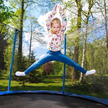 Trampolina Jumi Motion 8FT, 244 cm, z siatką wewnętrzną, niebieska